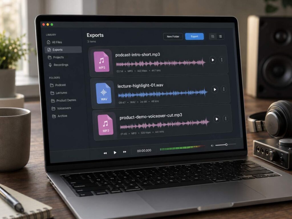 Name Your Exported Clips Clearly and it makes a big difference when you cut audio online often and build a library of clips.