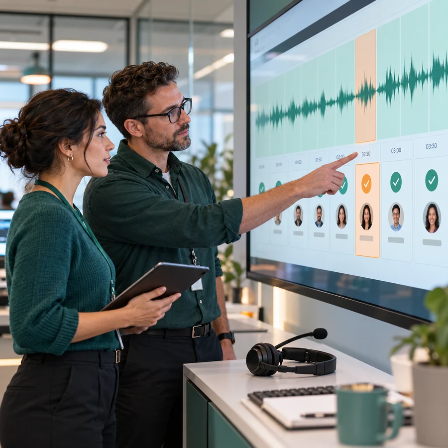 Break Long Call Audio into Review Units